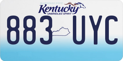 KY license plate 883UYC