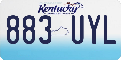 KY license plate 883UYL