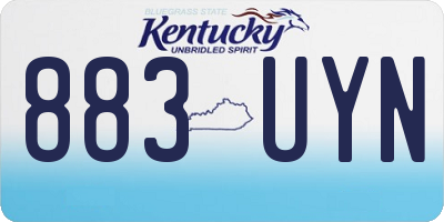KY license plate 883UYN