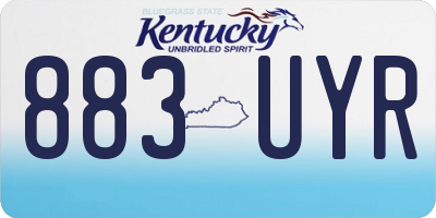 KY license plate 883UYR