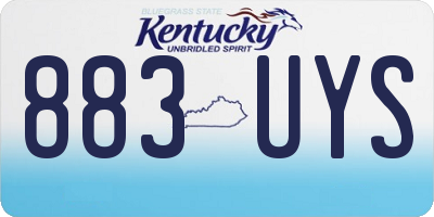 KY license plate 883UYS
