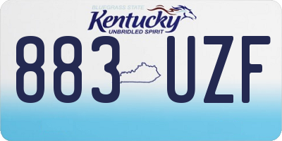 KY license plate 883UZF
