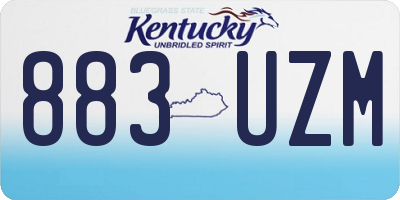 KY license plate 883UZM