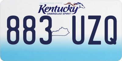 KY license plate 883UZQ