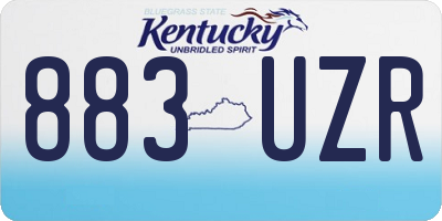 KY license plate 883UZR