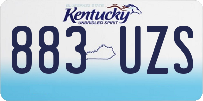 KY license plate 883UZS