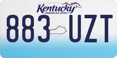 KY license plate 883UZT