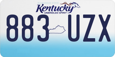 KY license plate 883UZX