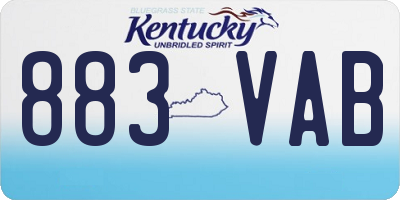KY license plate 883VAB