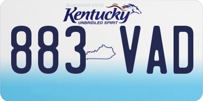 KY license plate 883VAD