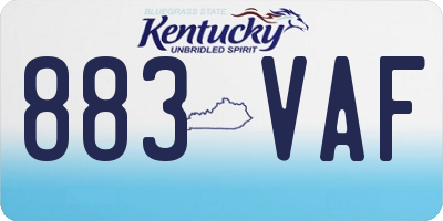KY license plate 883VAF
