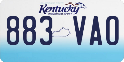 KY license plate 883VAO