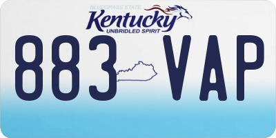 KY license plate 883VAP