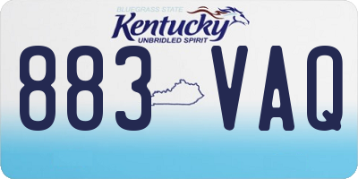 KY license plate 883VAQ