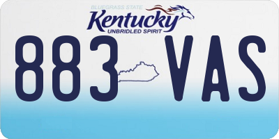 KY license plate 883VAS
