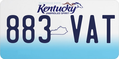 KY license plate 883VAT