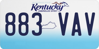 KY license plate 883VAV