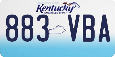 KY license plate 883VBA