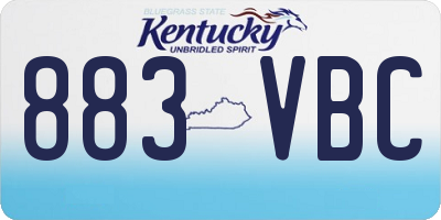 KY license plate 883VBC