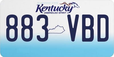 KY license plate 883VBD