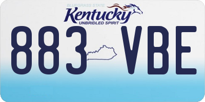 KY license plate 883VBE
