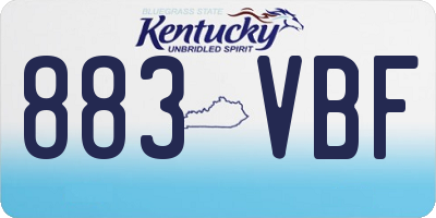 KY license plate 883VBF