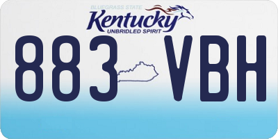 KY license plate 883VBH