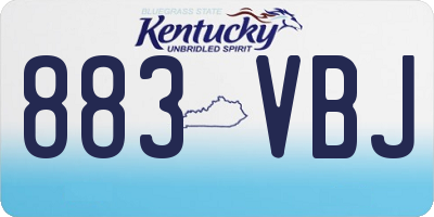 KY license plate 883VBJ