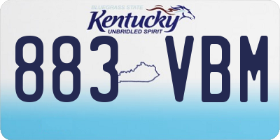 KY license plate 883VBM
