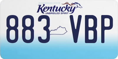 KY license plate 883VBP