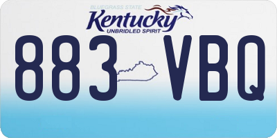 KY license plate 883VBQ
