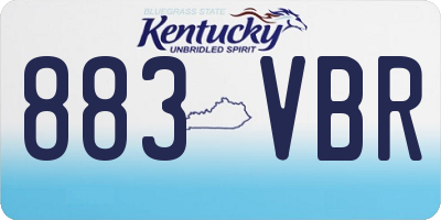 KY license plate 883VBR