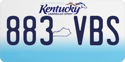 KY license plate 883VBS