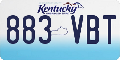 KY license plate 883VBT