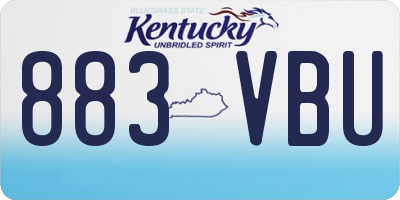 KY license plate 883VBU