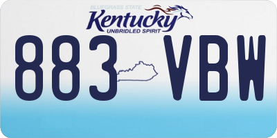 KY license plate 883VBW