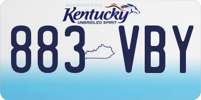 KY license plate 883VBY