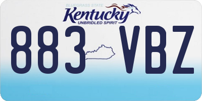 KY license plate 883VBZ