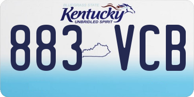 KY license plate 883VCB