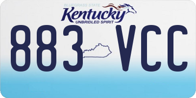 KY license plate 883VCC