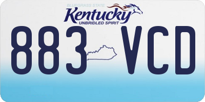 KY license plate 883VCD