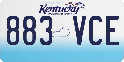 KY license plate 883VCE
