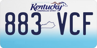 KY license plate 883VCF