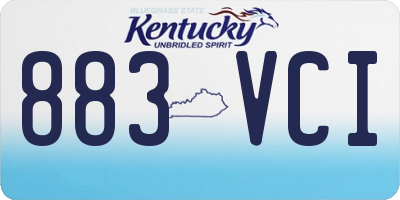 KY license plate 883VCI