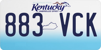 KY license plate 883VCK
