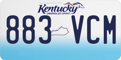 KY license plate 883VCM