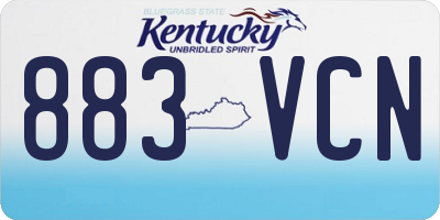 KY license plate 883VCN