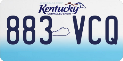 KY license plate 883VCQ