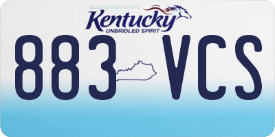 KY license plate 883VCS