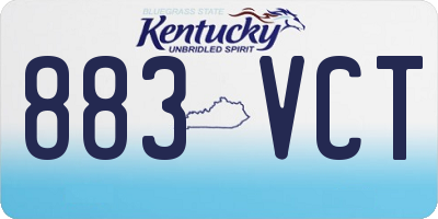 KY license plate 883VCT